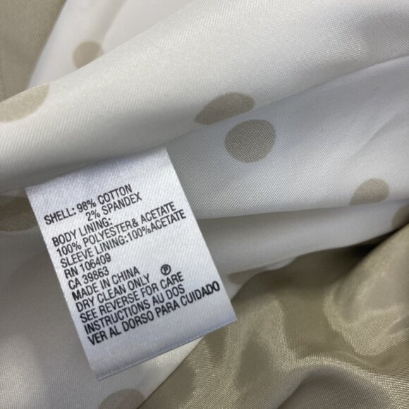 Tahari Arthur S Levine Blazer Jacket Womens 12 Stretch Tan Business Casual - Picture 13 of 16